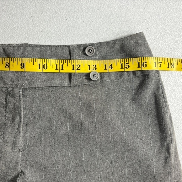 Larry Levine Women's Cropped Casual Pants Wide Leg Striped Stretch Gray Size 6 - Picture 6 of 10